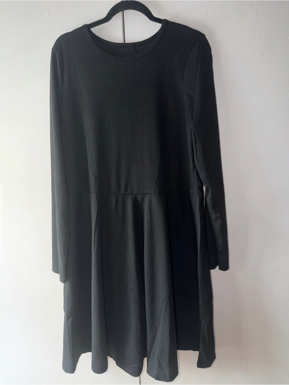Source Unknown Black Long-Sleeve A-Line Dress